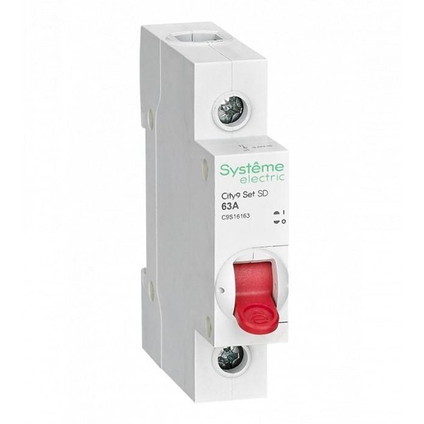 Рубильник модульный 1P 63А 230В однофазный City9 Set Systeme Electric (выключатель нагрузки) C9S16163 C9S16163 - магазин электротехники Electroshop