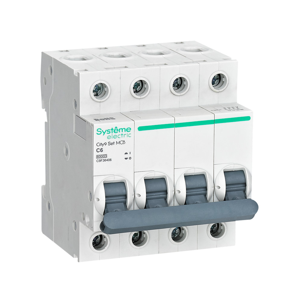 Автоматический выключатель Systeme Electric City9 Set 4П 6А С 6кА 400В (автомат) C9F36406 C9F36406 - магазин электротехники Electroshop