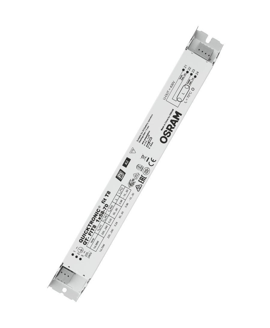 ЭПРА Osram QT-FIT8 1X58-70/198-264V 280x30x28mm для люминесцентных ламп T8 4008321294227 4008321294227 - магазин электротехники Electroshop
