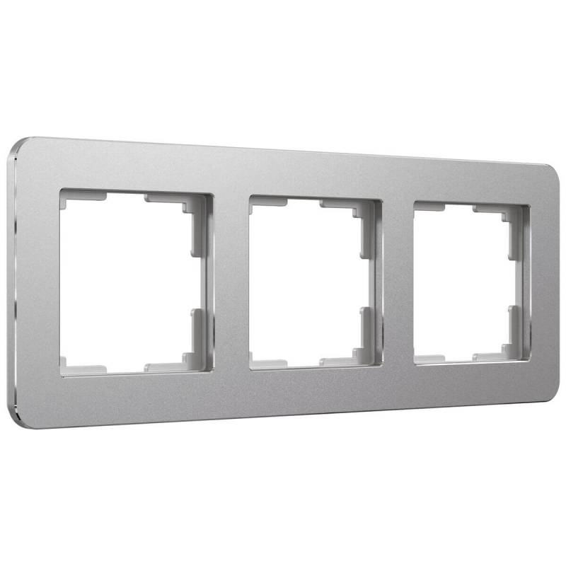 Рамка на 3 поста Werkel Platinum алюминий 4690389184475 W0032606 4690389184475 - магазин электротехники Electroshop