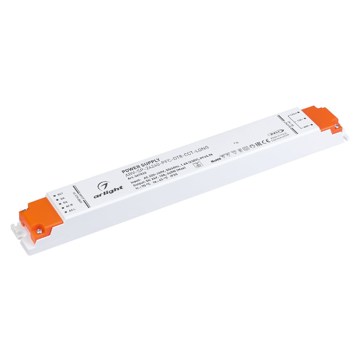 Блок питания Arlight ARV-SP-24240-PFC-DT8-CCT-LONG (24V, 10A, 240W) 047033 047033 - магазин электротехники Electroshop