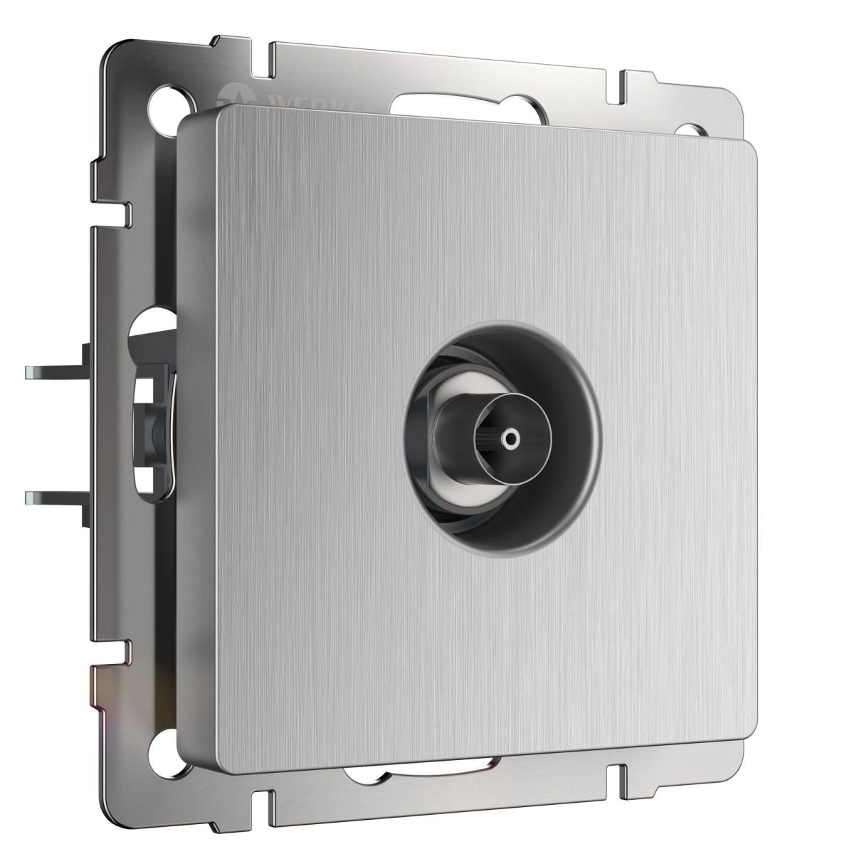 ТВ-розетка оконечная Werkel cеребряный рифленый W1183009 4690389159909 4690389159909 - магазин электротехники Electroshop