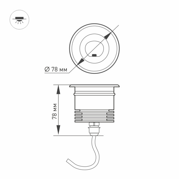 Ландшафтный светодиодный светильник Arlight LTD-Ground-Tilt-R80-9W Day4000 032213 032213 - магазин электротехники Electroshop