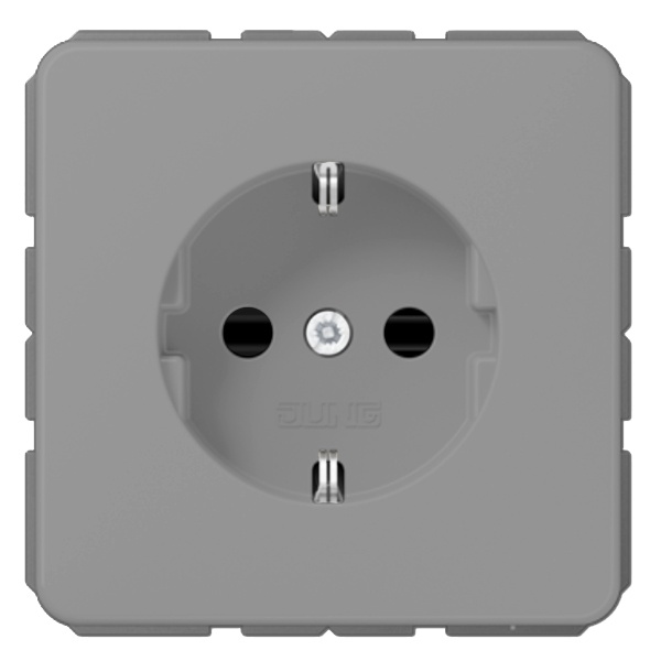 ИзбранноеРозетка с заземлением винтовой зажим Jung CD Серый CD1521GR CD1521GR - магазин электротехники Electroshop