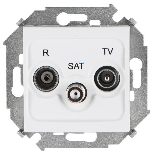 Розетка R-TV-SAT простая Simon 15 белый 1591466-030 1591466-030 - магазин электротехники Electroshop