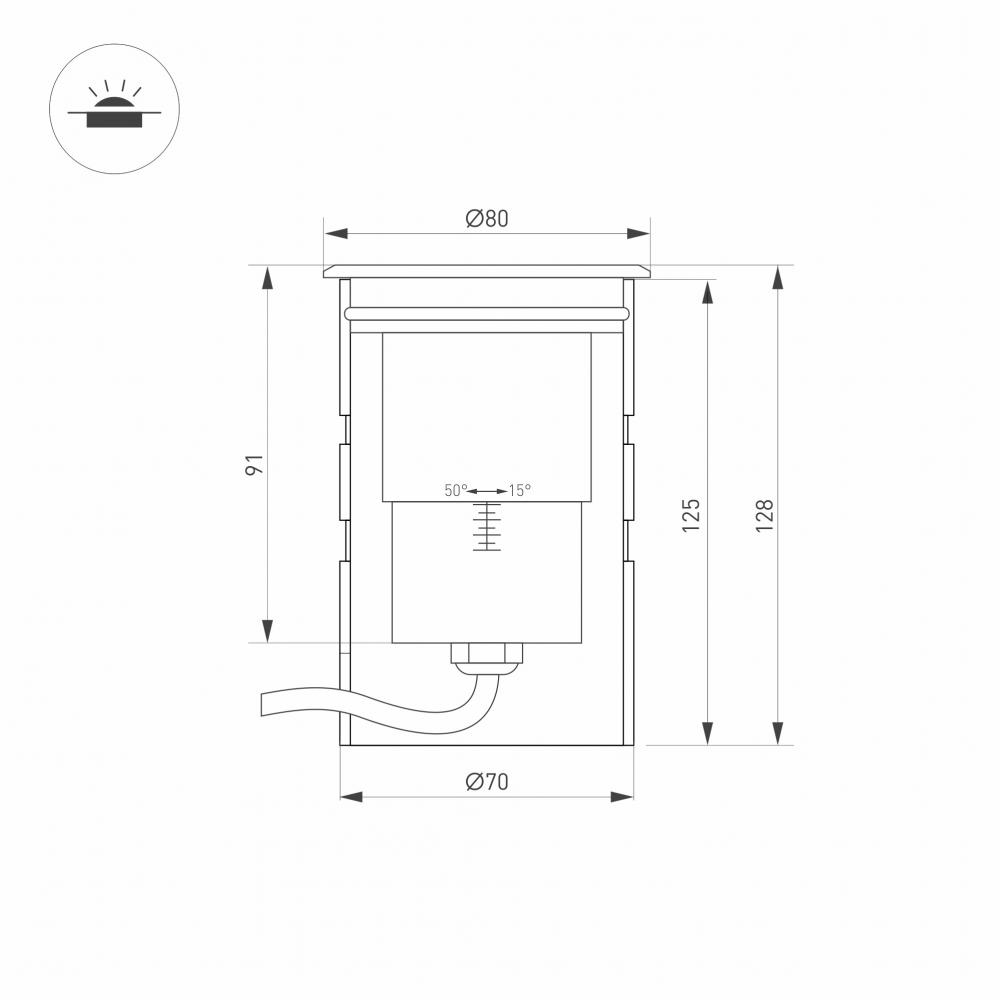 Ландшафтный светодиодный светильник Arlight ART-Ground-Zoom-R80-8W Warm3000 028065 028065 - магазин электротехники Electroshop