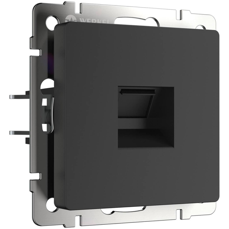 Телефонная розетка RJ-11 Werkel черный матовый W1182008 4690389156960 a051604 4690389156960 - магазин электротехники Electroshop