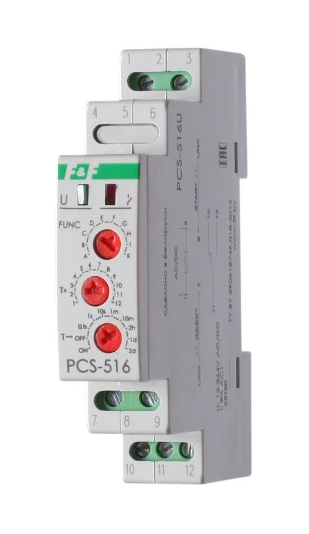 Реле времени многофункиональное F&F PCS-516U 0.1с - 24дн. 12-264В AC/DC 8А 2NO/NC вход управления EA02.001.014 EA02.001.014 - магазин электротехники Electroshop