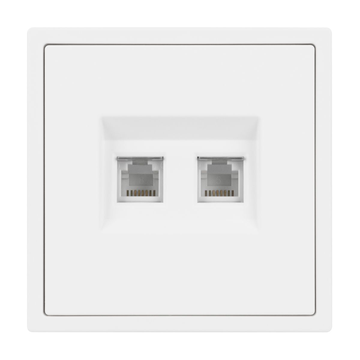 Розетка телефонная двойная софт-тач белый кварц Arlight SCT-MTL2-SFPL-WH (2хRJ-11, 4C) 054308(1) 054308(1) - магазин электротехники Electroshop
