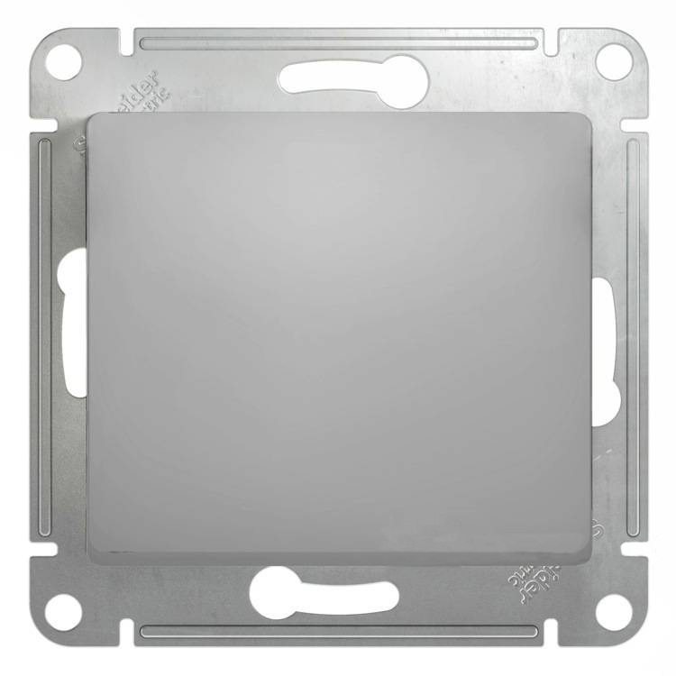 Одноклавишный выключатель 10А механизм Systeme Electric Glossa алюминий GSL000311 GSL000311 - магазин электротехники Electroshop
