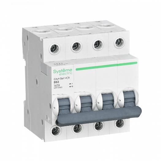 Автоматический выключатель Systeme Electric City9 Set 4П 63А В 4,5кА 400В (автомат) C9F14463 C9F14463 - магазин электротехники Electroshop