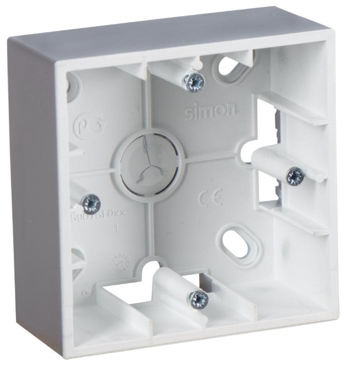 Коробка для накладного монтажа 1 пост Simon 15 алюминий 1590751-033 1590751-033 - магазин электротехники Electroshop