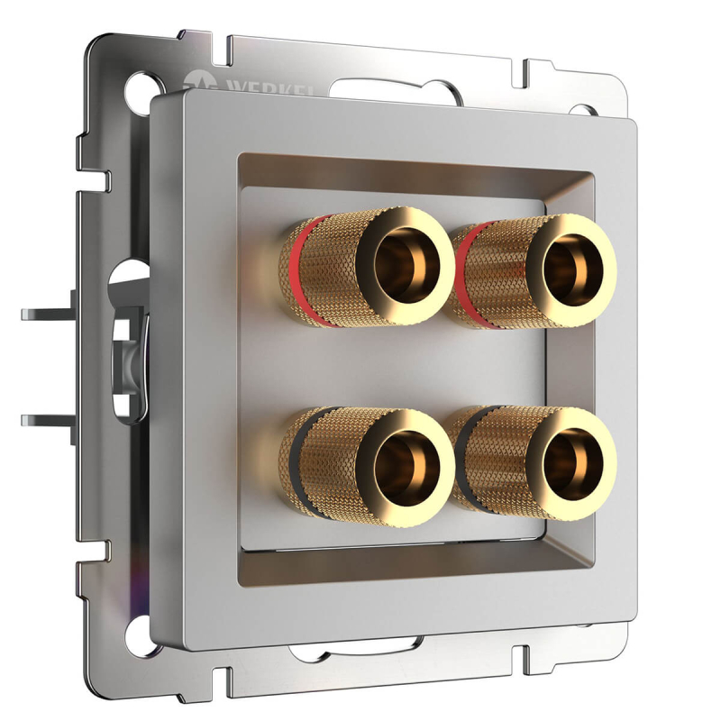 Акустическая розетка Werkel х4 серебряный WL06-AUDIOx4 4690389059292 a030816 4690389059292 - магазин электротехники Electroshop