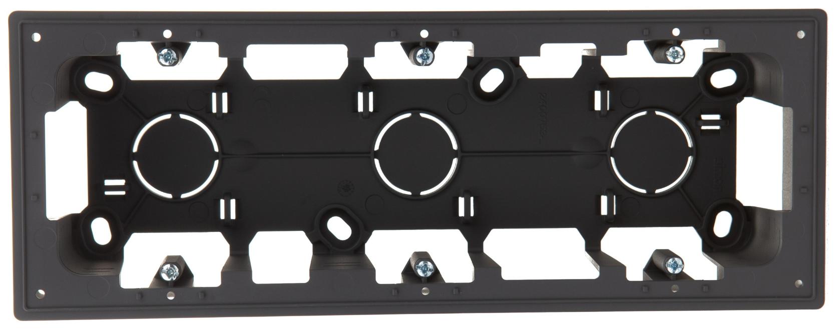 Коробка для накладного монтажа на 3 поста Simon 24 Harmonie графит 2400753-038 2400753-038 - магазин электротехники Electroshop