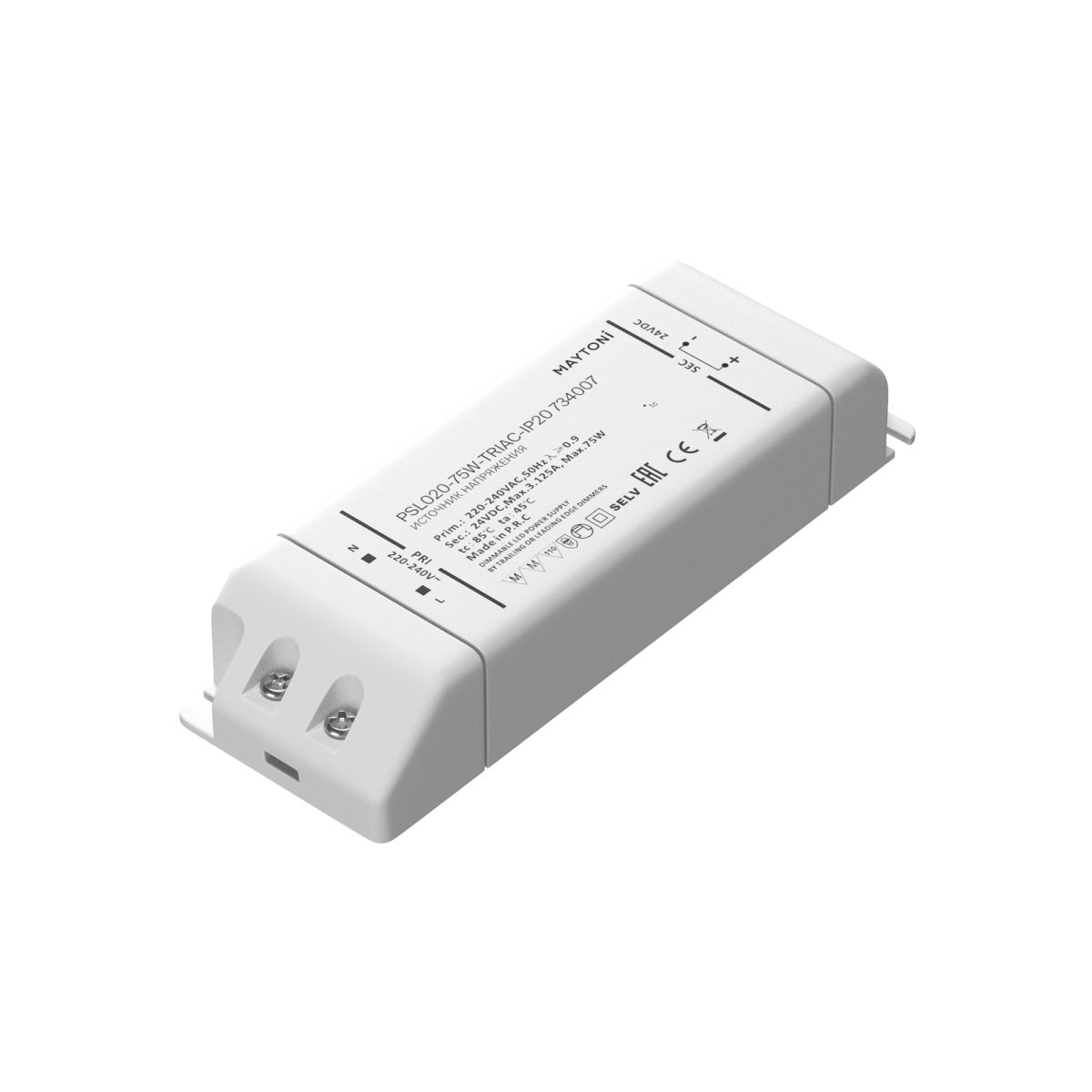 Источник напряжения Maytoni Triac 75Вт DC24В IP20 734007 734007 - магазин электротехники Electroshop
