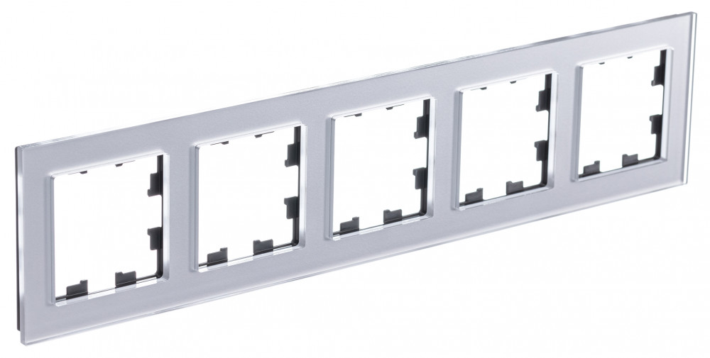 Рамка Atlas Design Nature 5 постов оргстекло алюминий Systeme Electric ATN320305 ATN320305 - магазин электротехники Electroshop