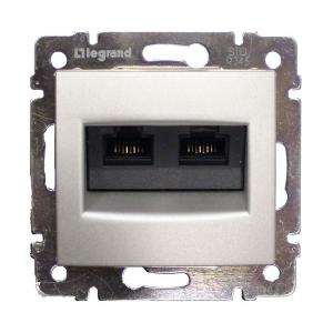 Розетка 2-ая компьютерная Legrand серии Valena 2xRJ45 кат. 5e UTP. Цвет - алюминий 770231 770231 - магазин электротехники Electroshop