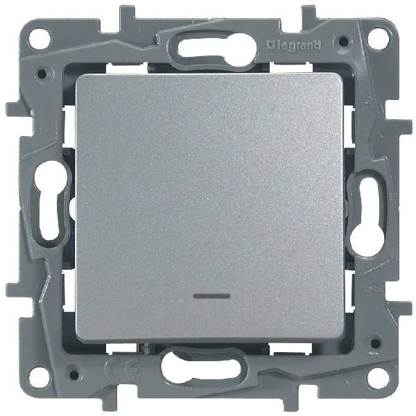 Переключатель с подсветкой Legrand Etika Plus алюминий 672415 672415 - магазин электротехники Electroshop