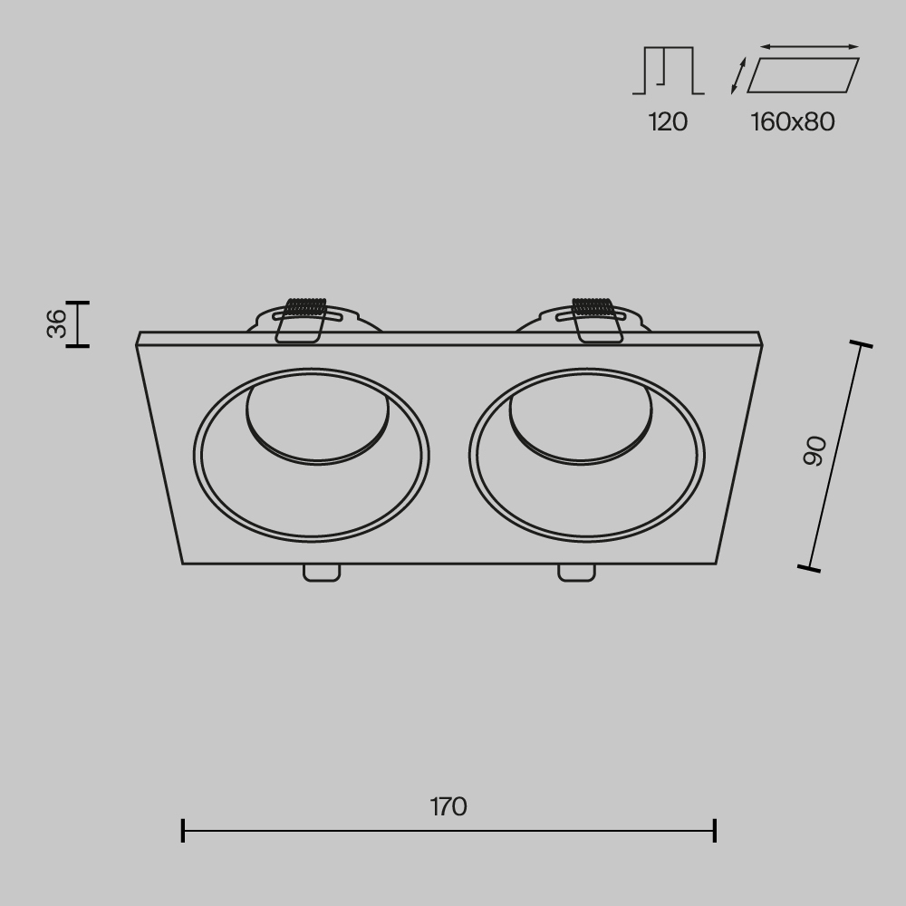 Встраиваемый светильник Maytoni Zoom DL033-2-02W DL033-2-02W - магазин электротехники Electroshop