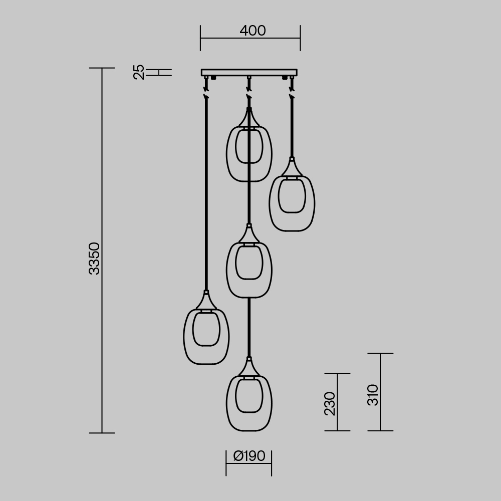 Каскадная люстра Maytoni Aura MOD016PL-05BS MOD016PL-05BS - магазин электротехники Electroshop