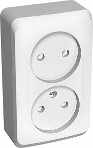 Розетка двойная б/з со шторками Systeme Electric Этюд белая PA16-006B PA16-006B - магазин электротехники Electroshop