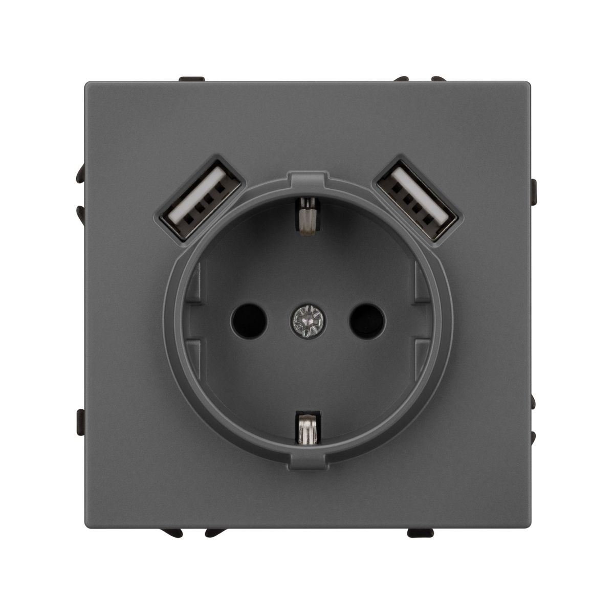 Розетка зк со шторками с USB тип А+А софт-тач серый базальт Arlight SCT-MUAA-SFPL-GR (250V, 16A) 054291(1) 054291(1) - магазин электротехники Electroshop