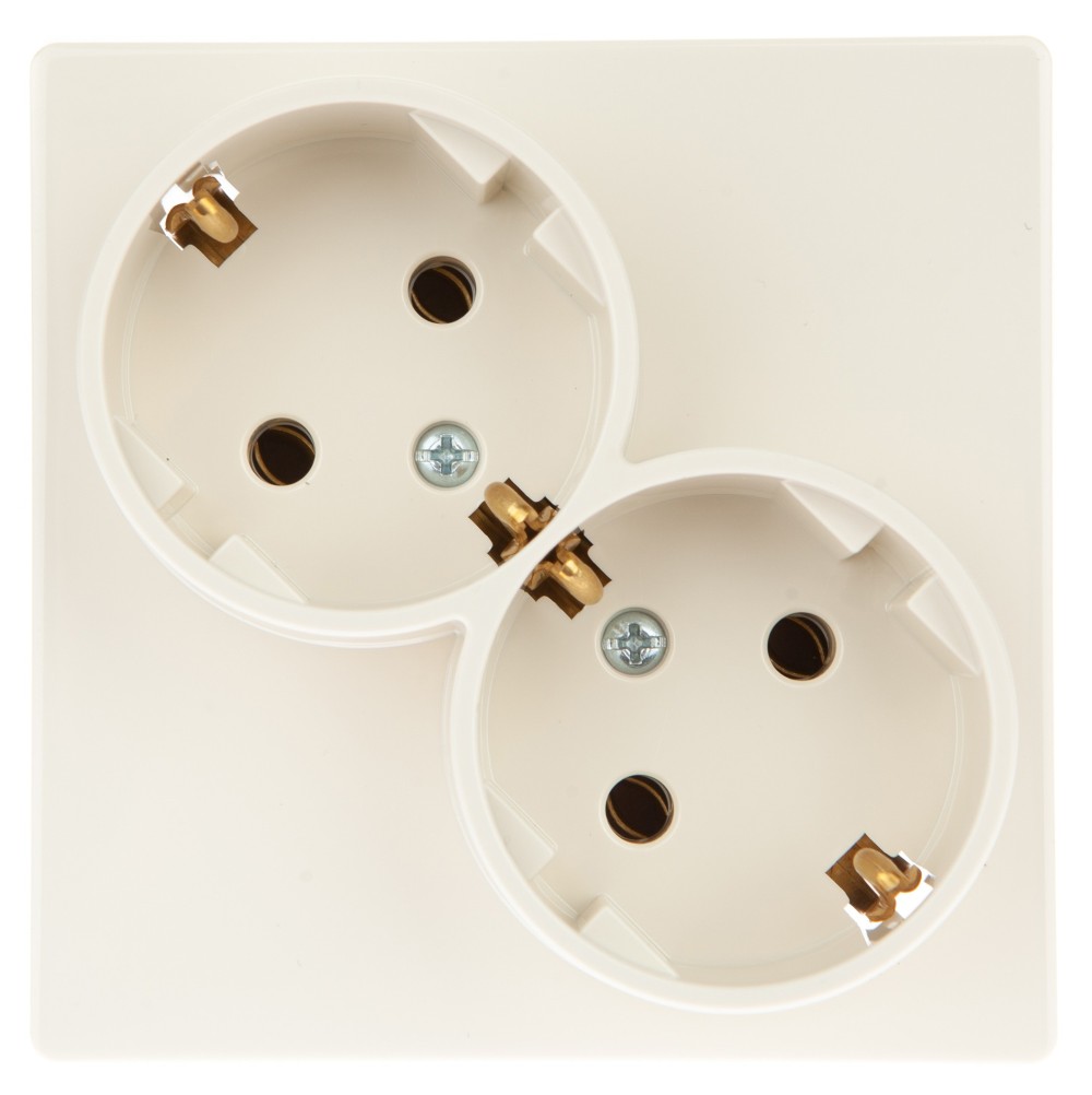 Розетка 2х2К+З Schuko без защитных шторок Simon 24 Harmonie слоновая кость 2450459-031 2450459-031 - магазин электротехники Electroshop