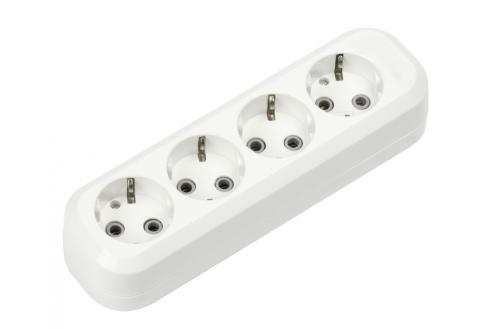 Колодка 4 гнезда 16А/3,5кВт с заземлением Smartbuy SBE-16-4-00-Z SBE-16-4-00-Z - магазин электротехники Electroshop