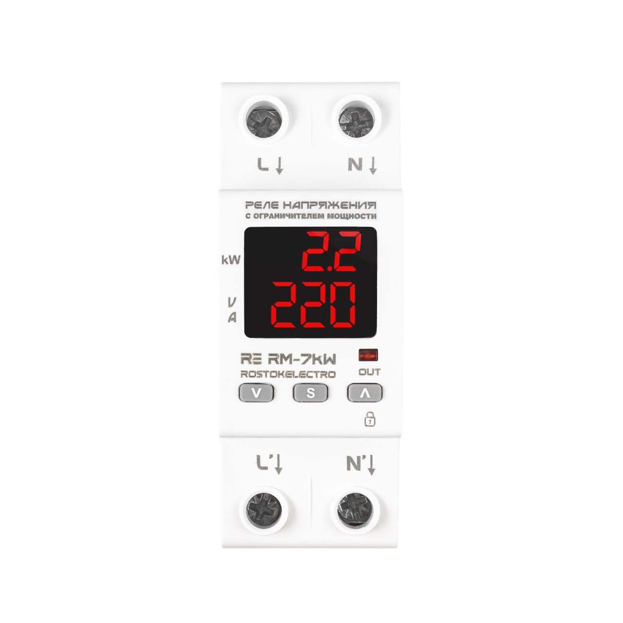 Реле напряжения с ограничителем мощности RE серии RМ–7 kW ROSTOKELECTRO 46-374 46-374 - магазин электротехники Electroshop