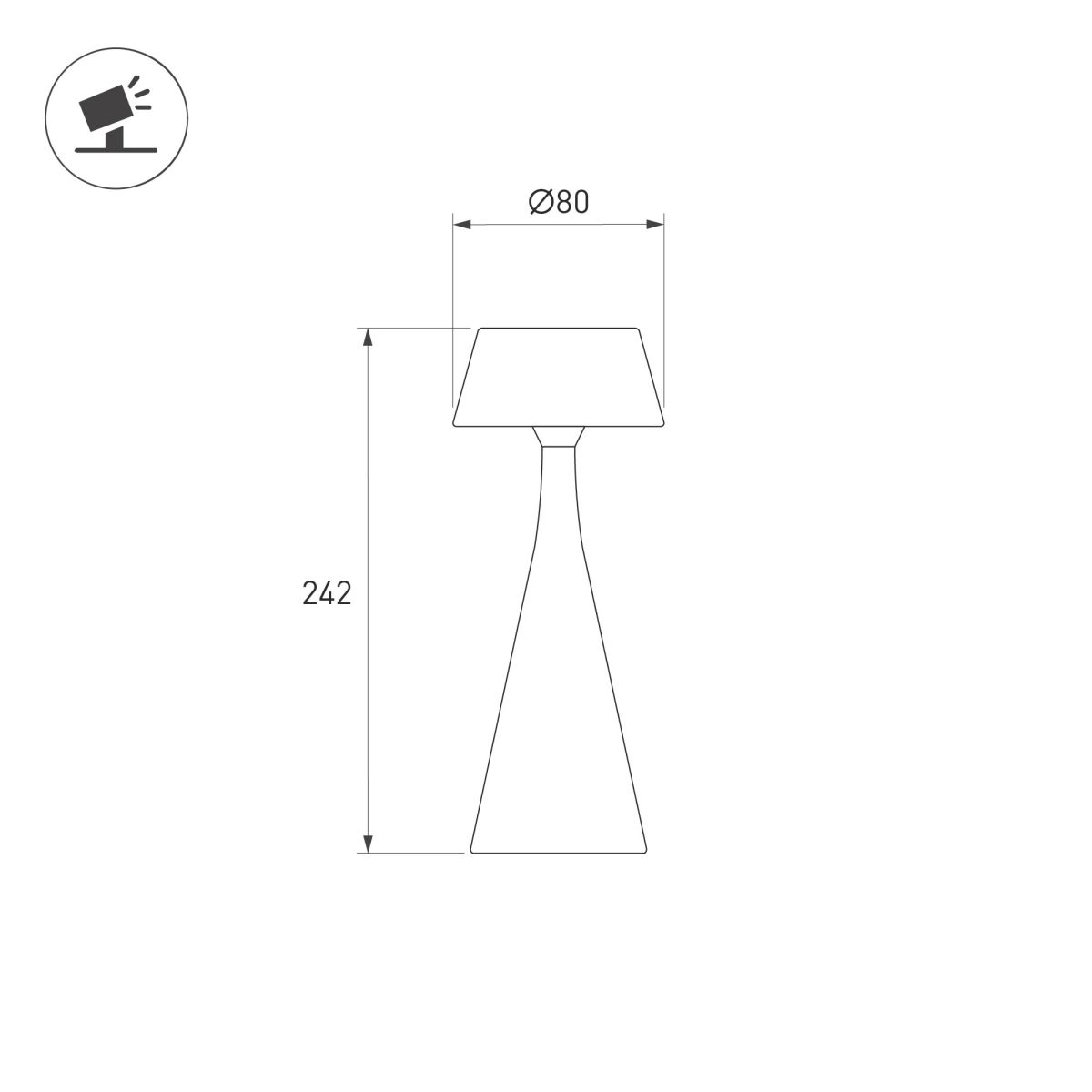 Настольная лампа с аккумулятором Arlight SP-TOMMY-TAB-2W Warm3000-MIX (WH, 154 deg) (IP54 Металл) 058565 058565 - магазин электротехники Electroshop