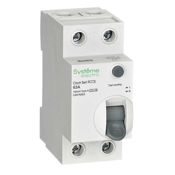 УЗО электромеханическое 63А 100мА тип A-S 230В селективное City9 Set Systeme Electric ВДТ C9R76263 C9R76263 - магазин электротехники Electroshop
