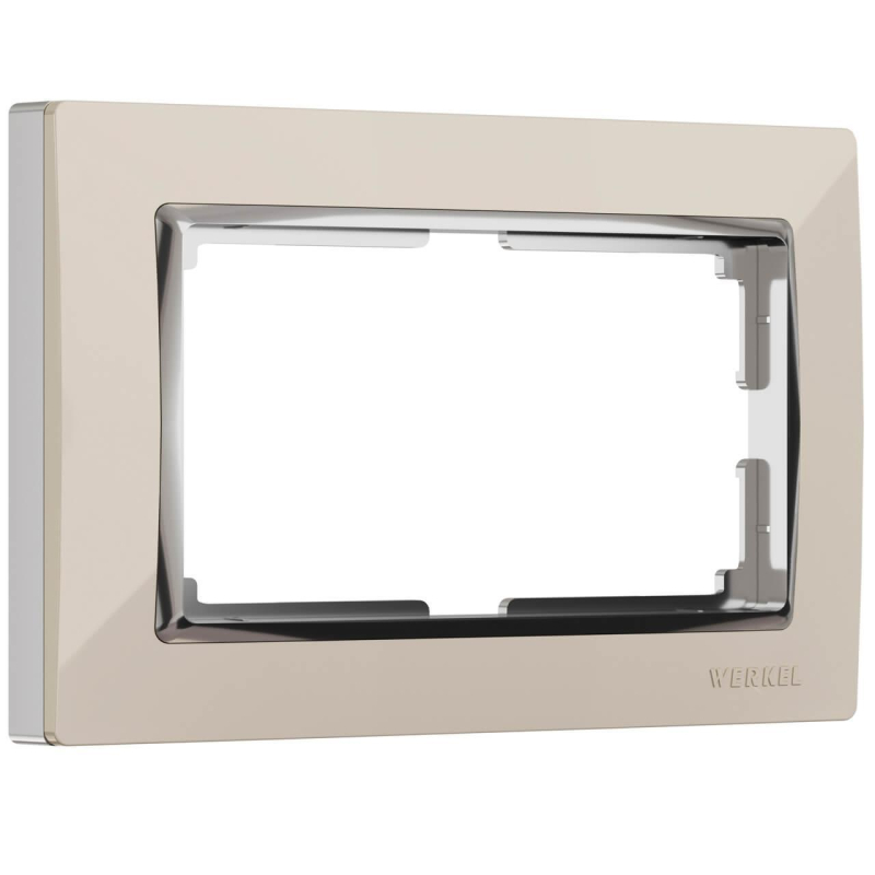 Рамка для двойной розетки Werkel Snabb слоновая кость/хром W0081903 4690389161094 4690389161094 - магазин электротехники Electroshop