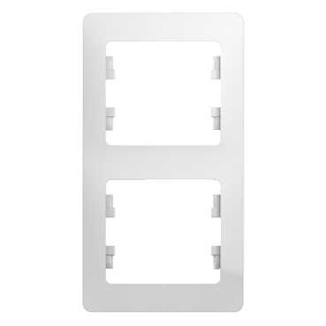 Рамка Schneider Electric Glossa 2-постовая вертикальная белый GSL000106 GSL000106 - магазин электротехники Electroshop