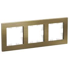 Рамка AtlasDesign Nature 3 поста металл латунь Systeme Electric ATN312203 ATN312203 - магазин электротехники Electroshop