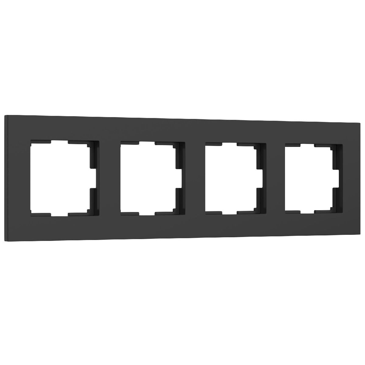 Рамка на 4 поста Werkel Slab черный матовый W0042908 4690389193477 a062802 4690389193477 - магазин электротехники Electroshop