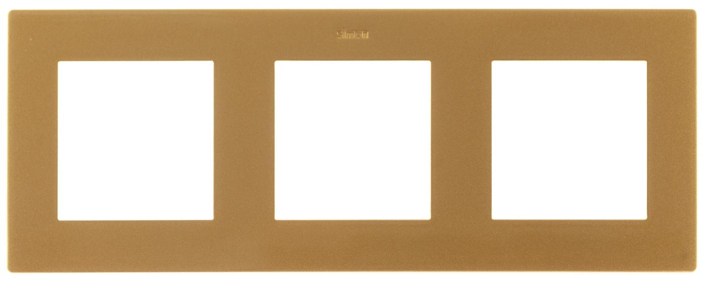 Рамка Simon 24 Harmonie 3 поста золото 2400630-066 2400630-066 - магазин электротехники Electroshop