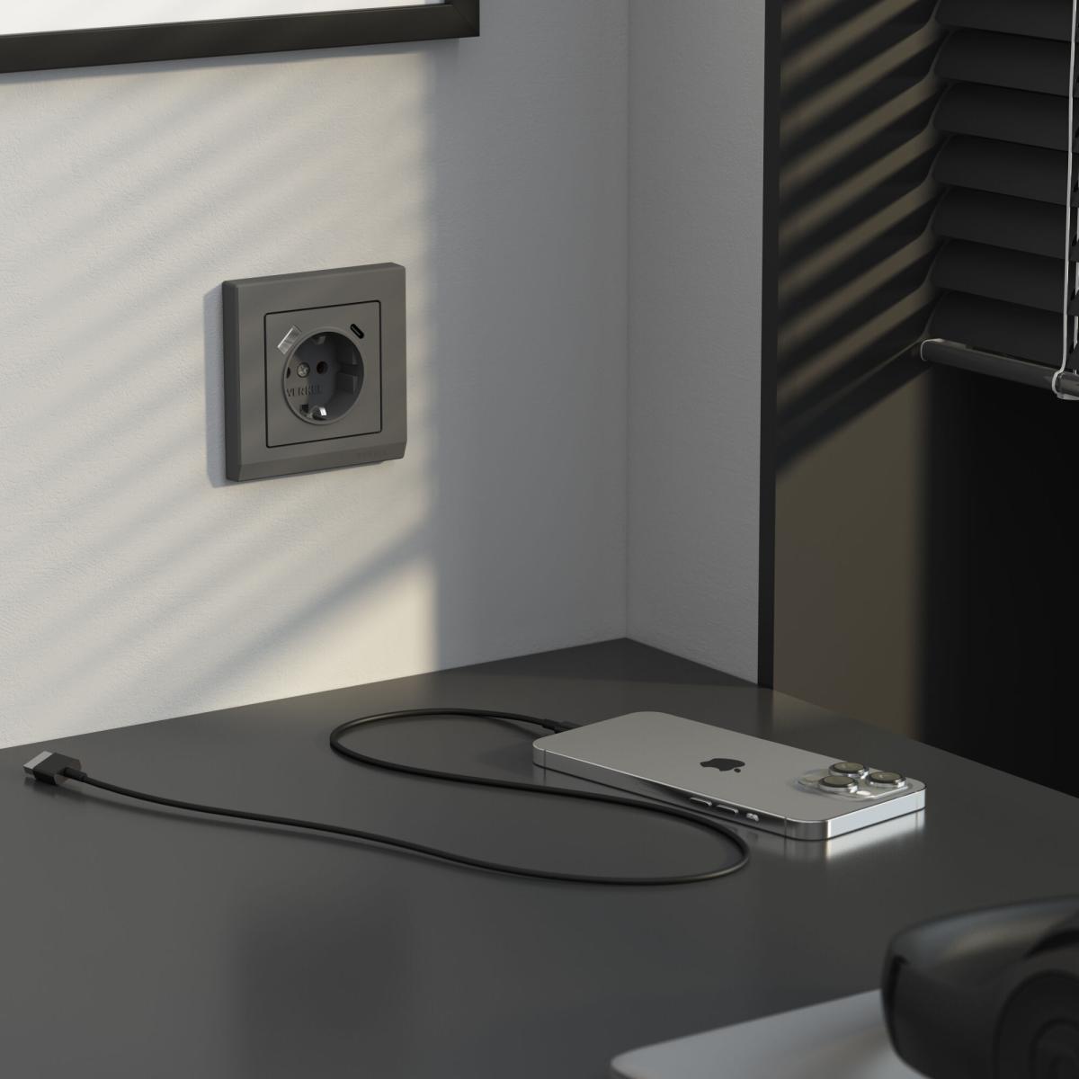 Розетка с заземлением, шторками и USB тип A+C Werkel W1171764 4690389194436 a063106 4690389194436 - магазин электротехники Electroshop