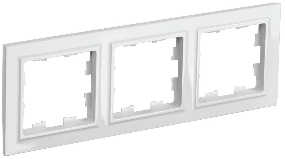Рамка 3-местная IEK BRITE РУ-3-БрБ белый BR-M32-K01 BR-M32-K01 - магазин электротехники Electroshop