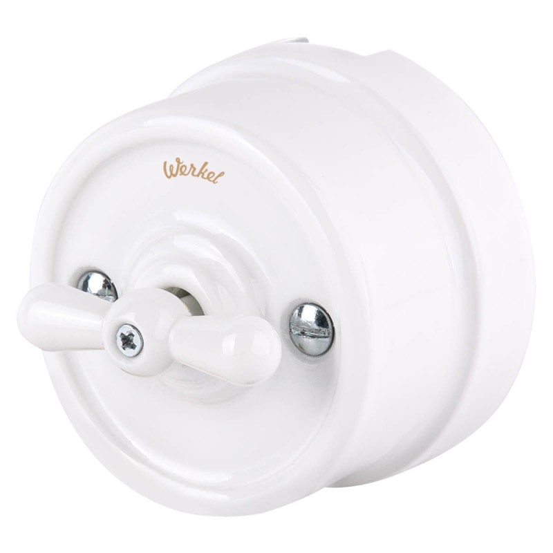 Переключатель Werkel одноклавишный Retro белый W5612001 4690389166709 4690389166709 - магазин электротехники Electroshop
