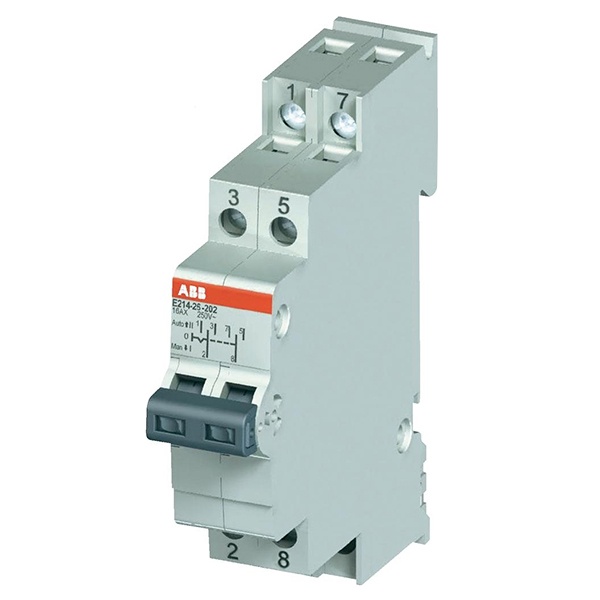 Модульный переключатель ABB E214-25-202 два переключающих контакта 25A (I-0-II) 1 модуль 2CCA703031R0001 2CCA703031R0001 - магазин электротехники Electroshop
