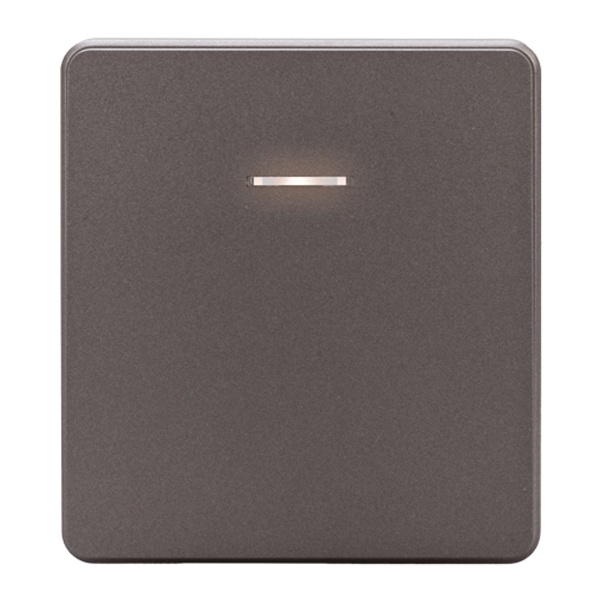 Выключатель одноклавишный с подсветкой Kranz Miele Round 10А с рамкой титан KR-78-0713-2 KR-78-0713-2 - магазин электротехники Electroshop