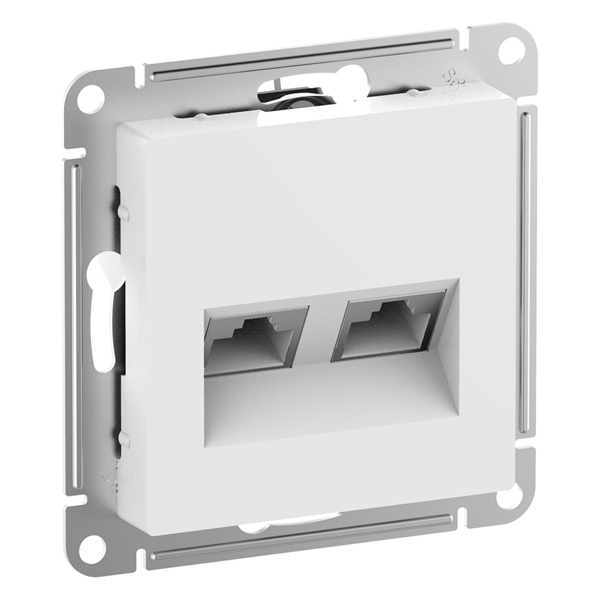 Розетка двойная компьютерная RJ45+RJ45 кат.6А AtlasDesign белый Systeme Electric ATN000188 ATN000188 - магазин электротехники Electroshop