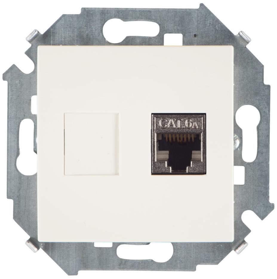 Розетка компьютерная RJ45 кат.6a Systimax Simon 15 слоновая кость 1591563-031 1591563-031 - магазин электротехники Electroshop