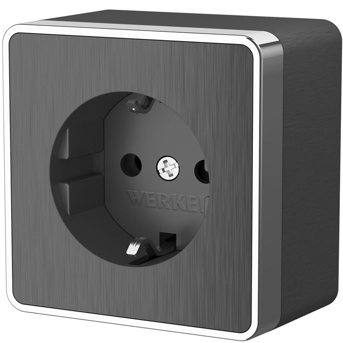 Розетка с заземлением Werkel Gallant графит рифленый W5071004 4690389164484 4690389164484 - магазин электротехники Electroshop