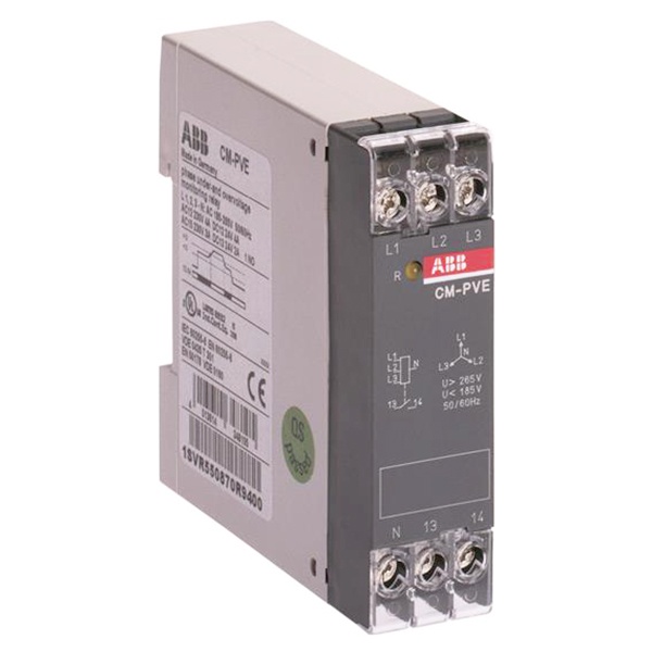 Реле контроля напряжения ABB CM-PVE (контроль 3 фаз) (контроль Umin/max L1- L2-L3 320-460В AC) 1НО 1SVR550871R9500 1SVR550871R9500 - магазин электротехники Electroshop
