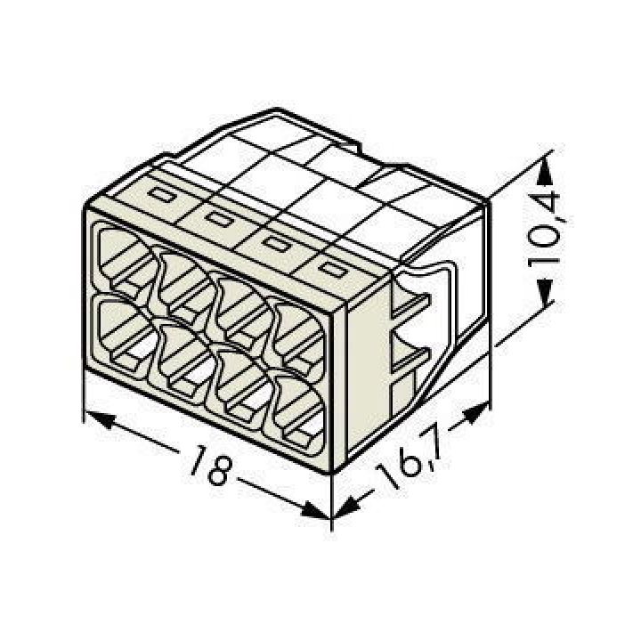 Клеммник WAGO 8 (одножильных) х 0,5-2,5 мм2 24A Cu 2273-208 2273-208 - магазин электротехники Electroshop