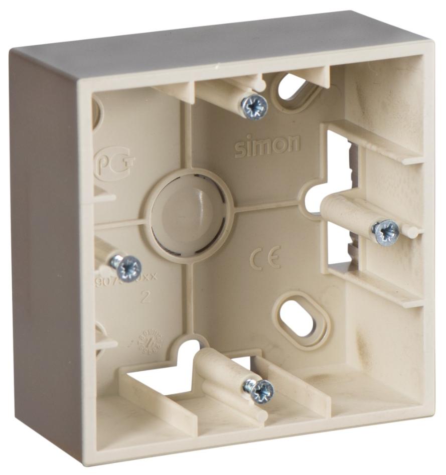Коробка для накладного монтажа 1 пост Simon 15 шампань 1590751-034 1590751-034 - магазин электротехники Electroshop