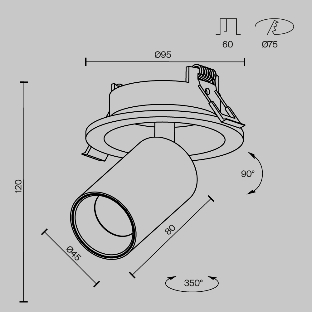 Встраиваемый спот Maytoni Focus Led C071CL-7W4K-B C071CL-7W4K-B - магазин электротехники Electroshop