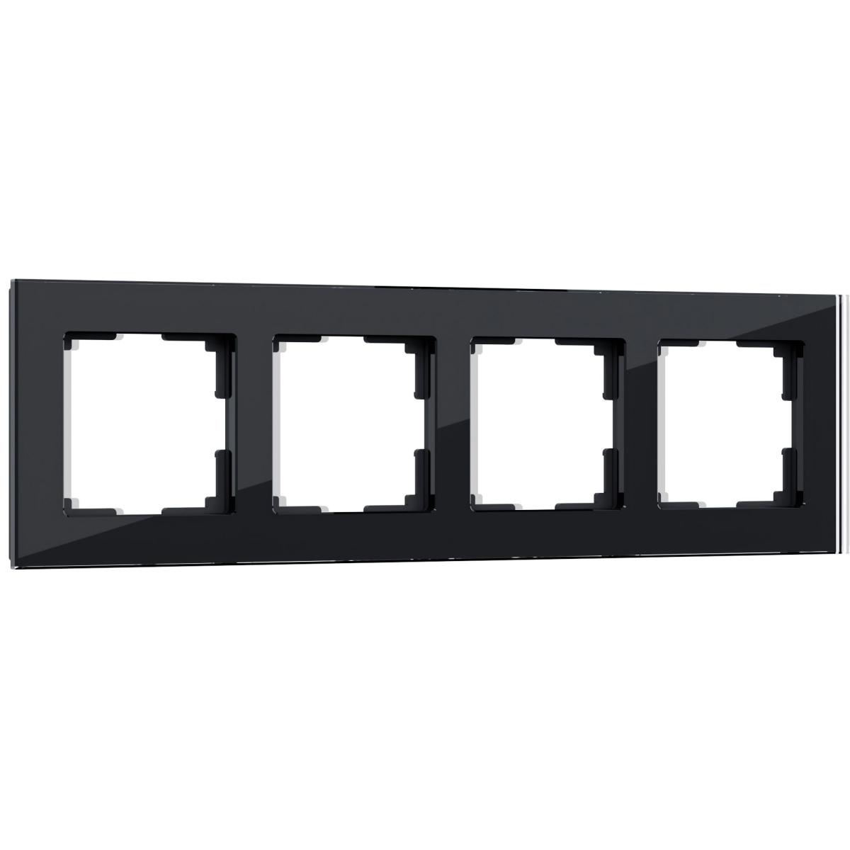 Рамка Werkel Favorit на 4 поста черный W0041108 4690389159954 4690389159954 - магазин электротехники Electroshop