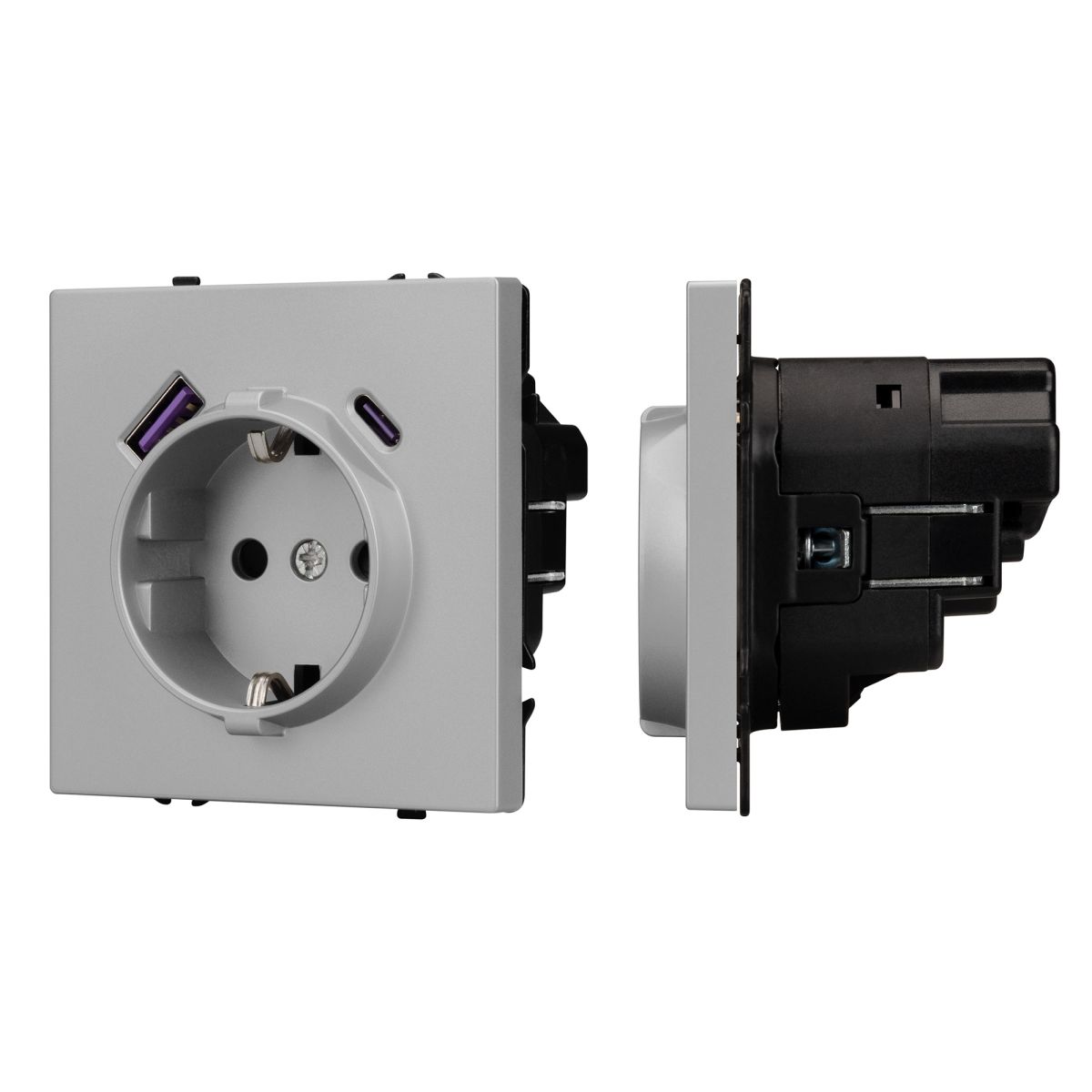 Розетка зк со шторками с USB тип А+С софт-тач никель Arlight SCT-MUAC-SFPL-IS (250V, 16A) 059445(1) 059445(1) - магазин электротехники Electroshop